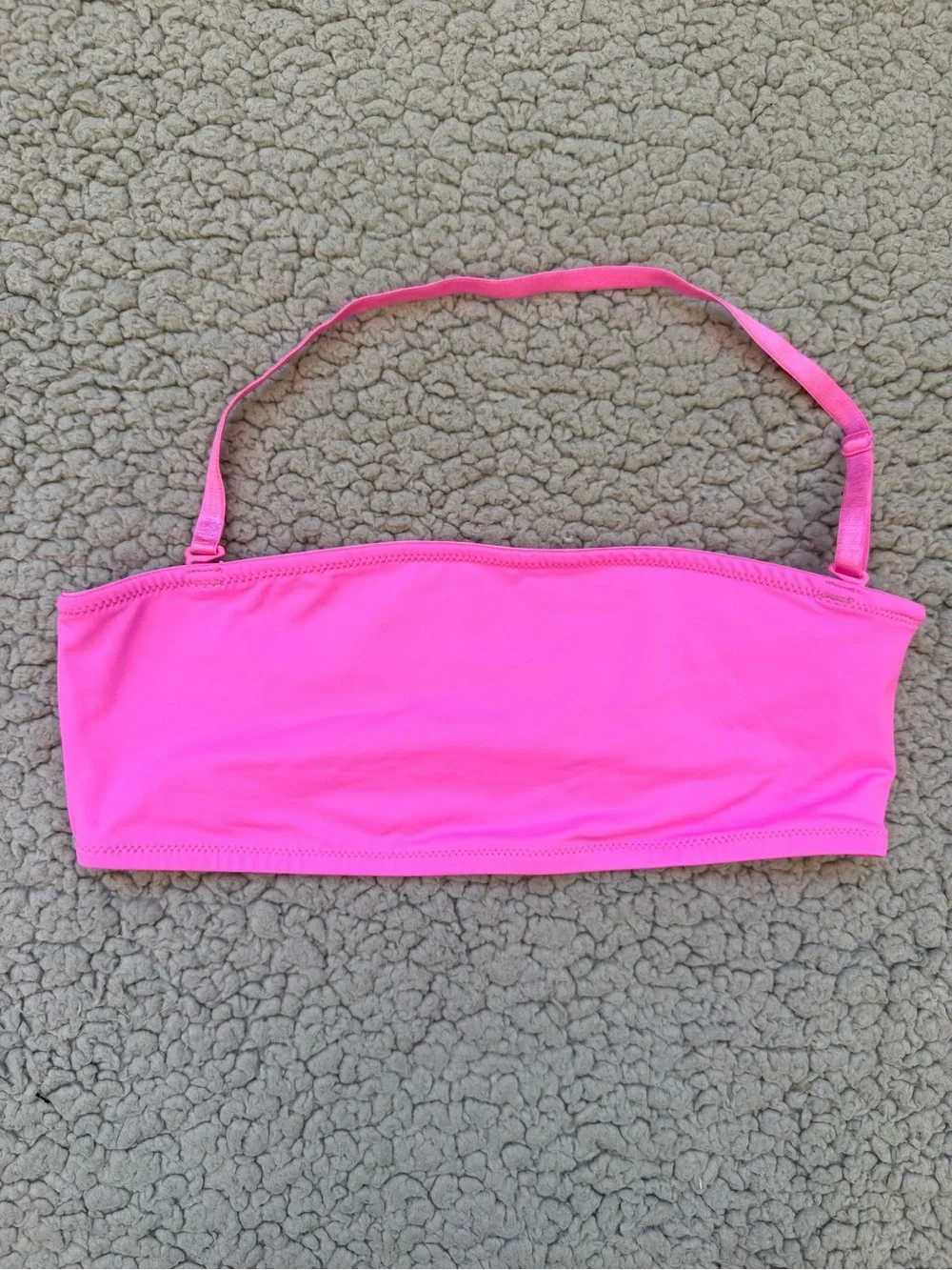 Skims Pink Bandeau Halter Swim Top